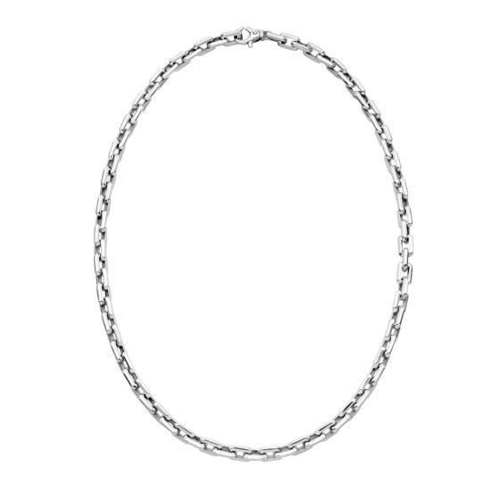 Silver Rectangular Link Necklace