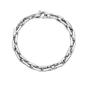 Silver Rectangular Link Bracelet