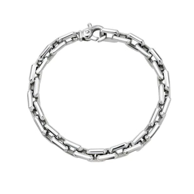 Silver Rectangular Link Bracelet