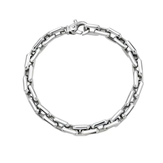 Silver Rectangular Link Bracelet