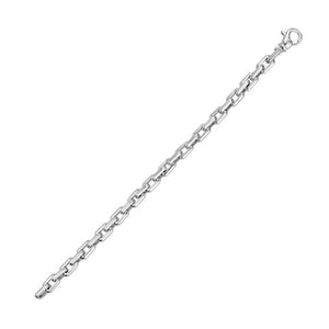 Silver Rectangular Link Necklace