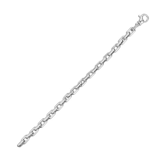 Silver Rectangular Link Necklace
