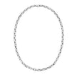 Silver Textured Rectangle Link Necklace
