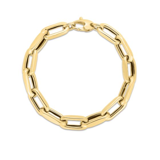 14K 9mm French Cable Fancy Link Chain