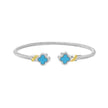 Clover Radiance Silver & 18K Cuff Bangle with Turquoise