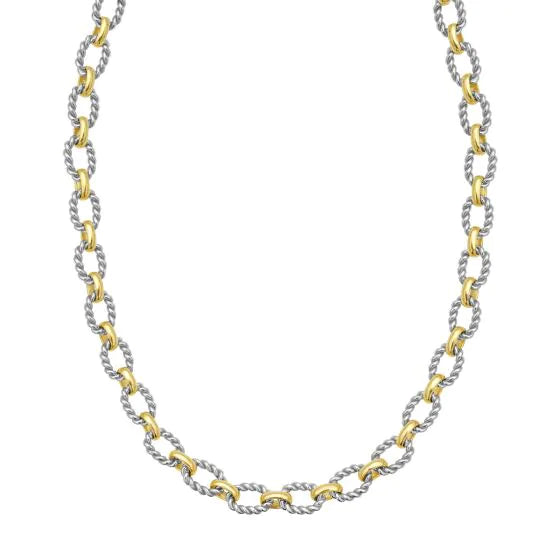 Silver & 18K Oval Link Chain