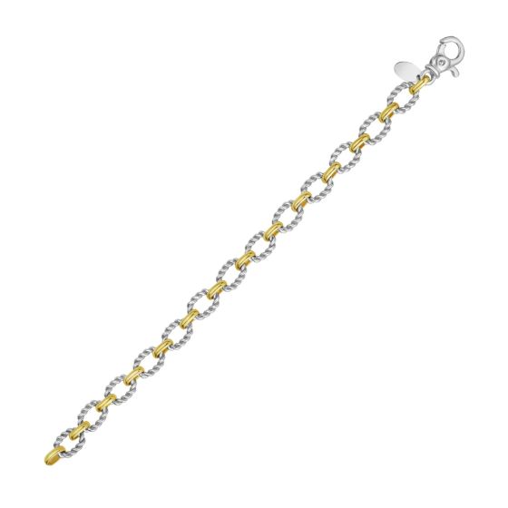 Silver & 18K Oval Link Chain