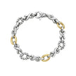 Silver & 18K Gold XO Links Cable Chain