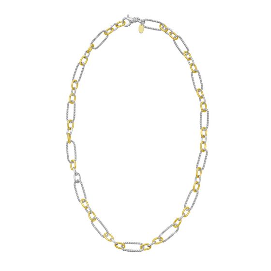 Silver & 18K Large Alternating Figaro Chain