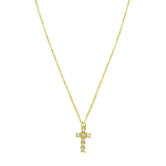 Diamon'Oro Faith Cross Necklace